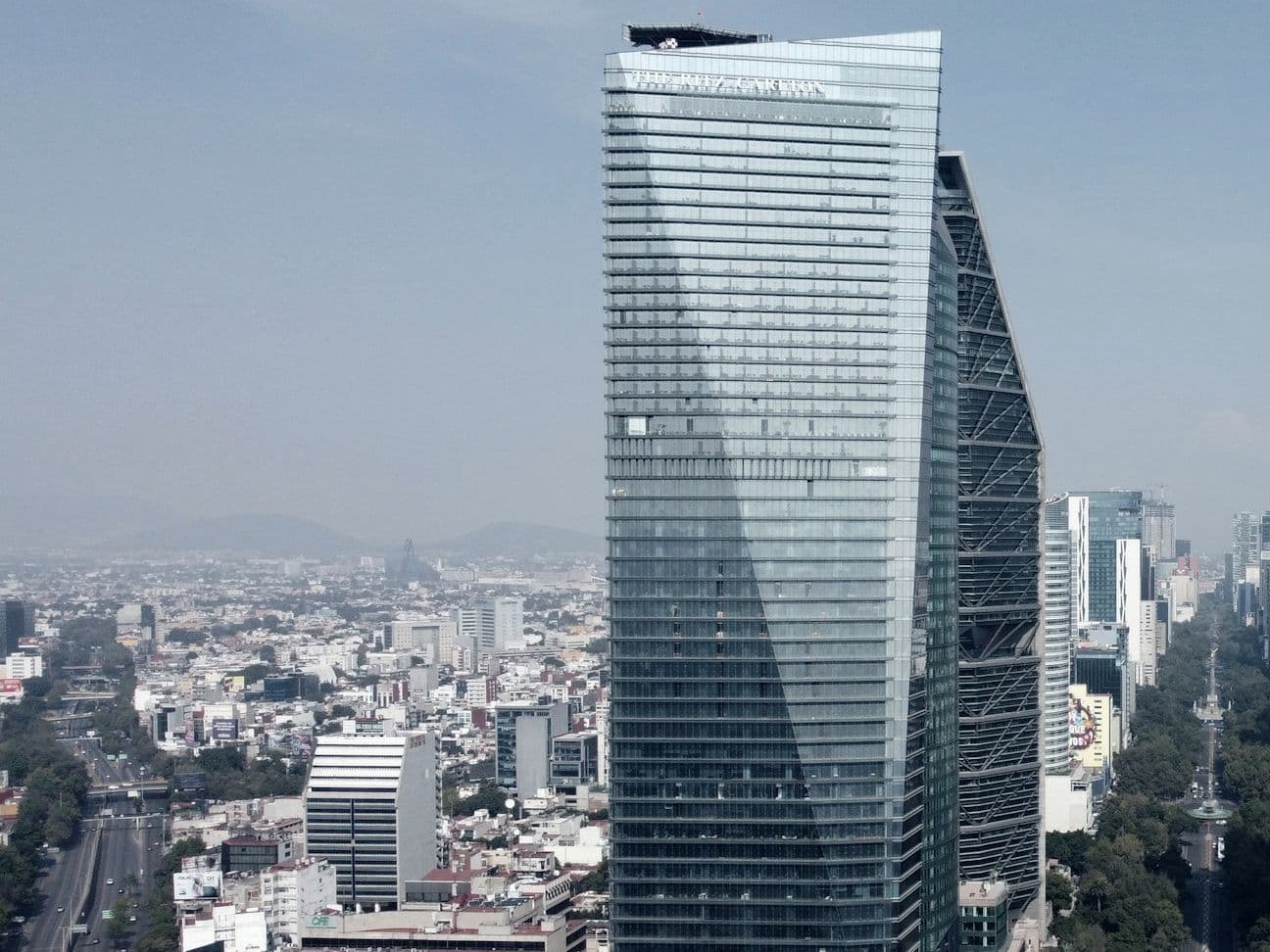 Torre Reforma above Paseo de la Reforma, Mexico City